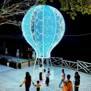 Outdoor Large Iron IP65 Luminous Hot Air Balloon Christmas Lighting Festival Shopping Mall Hotel Decoration LED