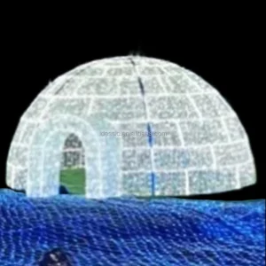 Outdoor Large Lighted Igloos Dome Christmas Light Castle Props for Commercial Festival Park Zoo Display
