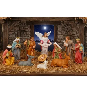 Outdoor Large Resin Fiberglass Nativity Scene Sculpture Resin Crafts Life Size Nativity Set Statues