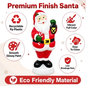 Outdoor PP Santa Decoration with Built in LED Lights for Christmas & Chinese New Year