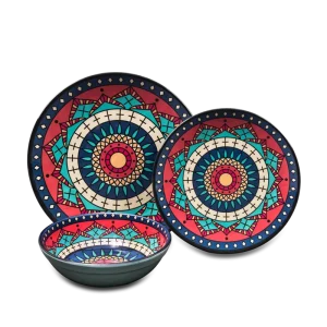 Outdoor Portable Melamine Dinnerware Set With Cup Kit Eco friendly