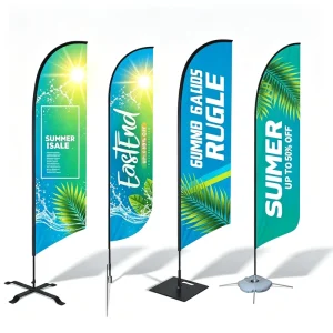 Outdoor Promotional Swooper Flags Advertising Custom Printed Polyester Teardrop Banner Flag Waterproof UV Resistant