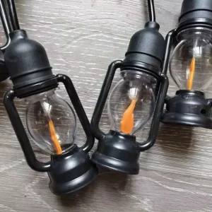 Outdoor Retro Kerosene LED Light String 5M IP65 PVC 2700K for Garden Tent Ceiling Decoration Holiday Camping JingRen JR013