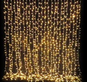 Outdoor Warm White Christmas Lights IP44 Landscape Yard Patio Holiday Connectable Decorative LED Curtain Lights