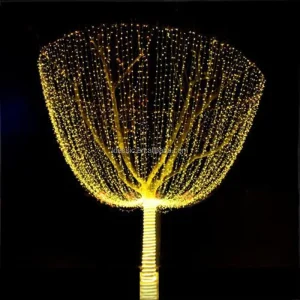 Outdoor Warm White Connectable LED Curtain Light Drops Champagne Fairy Lights for Commercial Winter Festival Displays