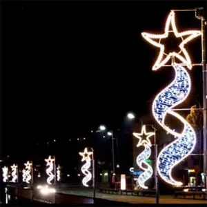Outdoor Waterproof 2D LED Street Pole Motif Lights IP65 Rating Christmas Decorations for Xmas Holiday Outdoor Lighting