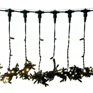 Outdoor Waterproof Curtain String Lights 2MX2M Rubber Cable LED Fairy Lights for Patio Garden Wedding Holiday Decoration
