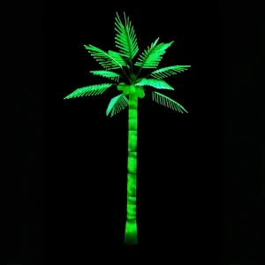 Outdoor Waterproof Green LED Christmas Lights Decorative Artificial Glowing Coconut Palm Tree 3m Street Landscape High
