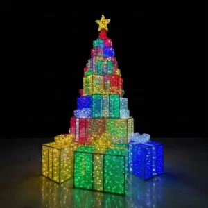 Outdoor Waterproof Iron LED Christmas Tree Lights Graduation and Thanksgiving Decorations