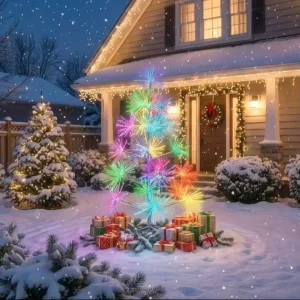 Outdoor Waterproof LED Fireworks Tree Light IP65 Christmas Magic Color Burst Lamp Wireless Control Dimmable Universal