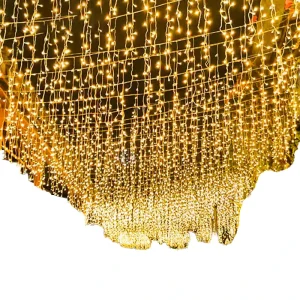 Outdoor Waterproof LED Window String Lights Holiday Festival Decorative 2x15m Warm White LED Screen Light