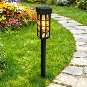 Outdoor Waterproof Minimalist Wireless Solar Garden Stake Light Nordic Style Warm White LED Solar Pathway Light for Yard