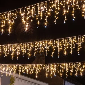 Outdoor Window Wedding Hanging Fairy Decor IP65 Waterproof Connectable Smart White LED Christmas Icicle Lights for Holiday Party