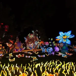 Outdoor Zoo Lantern Display Park Garden Music Festival Light Show Customized LED Iron Tree Shape Decorative Ramadan Graduation