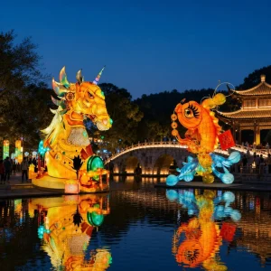 Outdoor cartoon animal landscape lanterns reusable decorative lights suitable for hotels and commercial streets