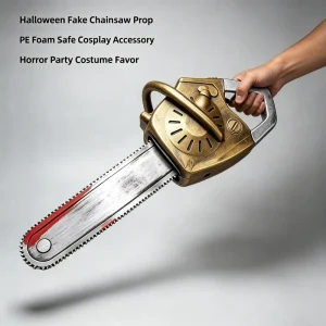 PE Foam Bloody Fake Chainsaw Prop for Halloween Costumes and Parties