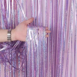 PET Polyester Foil Fringe Curtains for Party Wedding Birthday Festival Chinese New Year Halloween Decorations-Drapes/Backdrops
