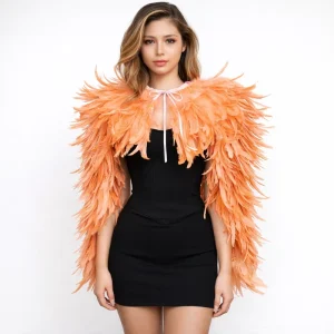 PJ101 OEM ODM Dance Performance Carnival Props Feather Shawl Top Cape Angel Wings Adults Unisex