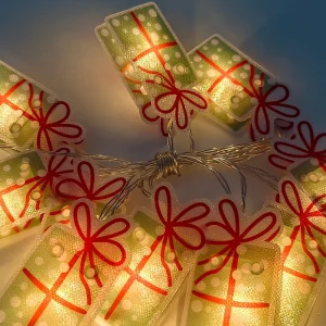 PVC Green Gift Box String Light Perfect for Home Decoration and Holiday Arrangements