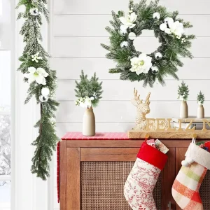 PVC Luxury Green Plants Various Festivals Artificial Flower Decorative Flowers Wreaths and Plants