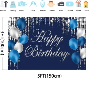 PVC Polyester Happy Birthday Balloons rainbow Colour Banner with Colorful Paper Flag Bun
