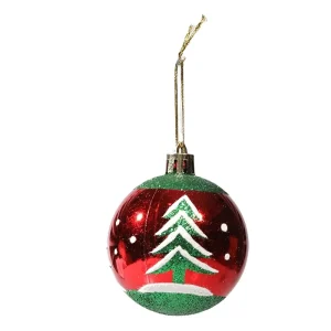 Painted Spherical Christmas Tree Hanging Ornaments