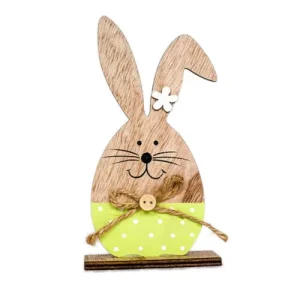 Painted Wooden Easter Rabbit Desktop Ornaments Free-Standing Handmade