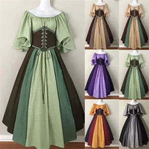 Palace Gothic Steampunk Medieval Costume Women Christmas Dress Lace Carnival Party Long Robe Cosplay Fancy Clothing Suits Trench