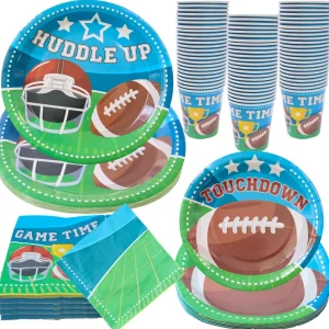Paper Craft Manufacturer Festive Decorations Paper Plates Sport Design Dinnerware Restaurant Bar Disposable Tableware Set