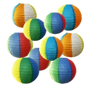 Paper Lantern Party Outdoor Decoration Round Lantern Colorful Holiday Decoration