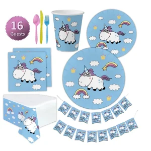 Paper Tableware Set Cake Plates Cups for Family Picnic and Back to School with Disposable Cutlery Eco Friendly