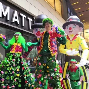 Parade Advertising Moving Cute Inflatable Clown Puppet Costume with Built In Fan Customizable Size for Indoor Outdoor Use