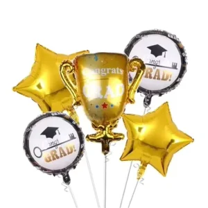 Party 18 Inch Round Square Star Graduation Congrats Foil Balloon Set for Grad Decoration