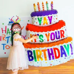 Party 3D Stereoscopic Birthday Cake Model Balloon Inflatable Birthday Inflatable Decoration Party Scene Setup