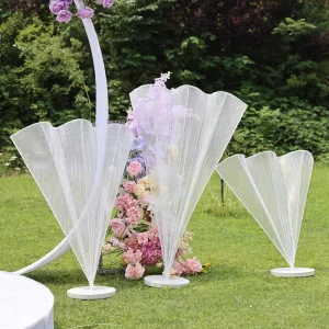 Party Background Decoration for Wedding Party Event Decoration with Artificial White Gauze Wedding Flower Centerpiece