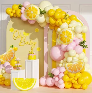 Party Balloon Set Premium Latex Balloon Set Glossy Version Fruit-Themed Background Decor for Boys Girls Birthday Parties