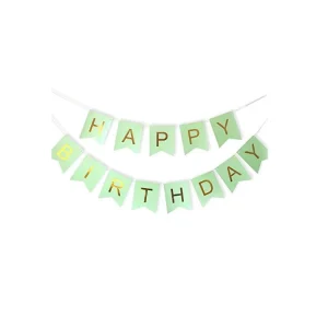 Party Celebration White Happy Birthday Banner Background Thick Holiday Paper Garland