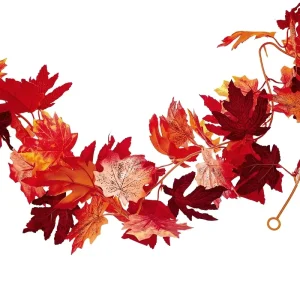 Party Christmas Decor Hanging Fall Maple Leaf Vine Garland Artificial Autumn Foliage Thanksgiving Decor for Home Wedding