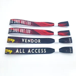 Party Custom Barrel Lock Wristbands Plastic Clip Enclosure L Shape Solid Color Polyester Woven Bracelet Waterproof Promotional