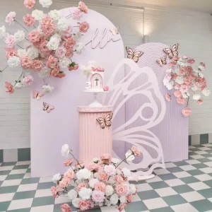 Party Decor Acrylic 3D Wedding Backdrop Wedding Ornaments Set Outdoor Customized PVC Arch Custom Shape Background