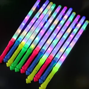 Party Decoration 48cm LED Glow Stick Colorful Monochrome Fluorescent LED Sticks Digital Seven Light Medium Luminous Flash Sticks