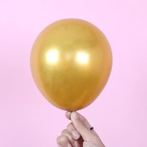 Party Decoration 5 Inch Mini Size Gold Color Latex Chrome Balloons