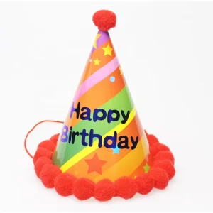 Party Decoration Supplies Plain Paper Cone Hats 1st First Baby Kids Happy Birthday Cap for Boy Girl