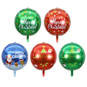 Party Decorations Balloons 22 Inch Christmas Theme 4D Mylar Balloons Perfect Round Big Green Foil Balloons