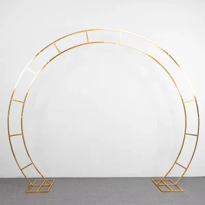 Party Decorations Golden Half Circle Arch Wedding Stand Double Rod Iron Arch Balloon Backdrop for Ceremony Wedding Arch