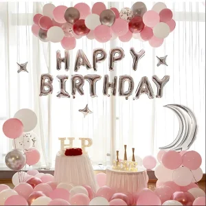 Party Decorations Scene Setup Backdrop Decorations Pink Birthday Balloons for Girls