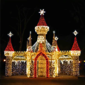 Party Event Ornament Light Show Winter LED Christmas Fairy Tale Style Wonderland Walk Through Castle Motif Decoration Displays