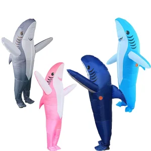 Party Funny Shark Adult Costume Halloween Mascot Shark Costume Blue Shark Inflatable Costumes