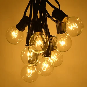 Party Holiday Christmas Decoration IP65 Wedding Fairy Outdoor Copper Cable Flexible String Lighting LED G40 Ball Lights 15pcs