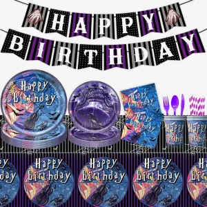 Party & Holiday Supplies Birthday Party Supplies Set with Hanging Banner Cupcake Topper Anime Themed Decor Backdrop